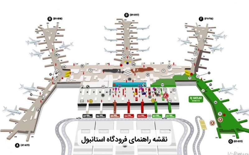 نقشه راهنمای فرودگاه استانبول